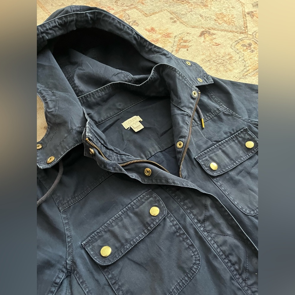 J. Crew Navy Hooded Jacket - Picture 5 of 7